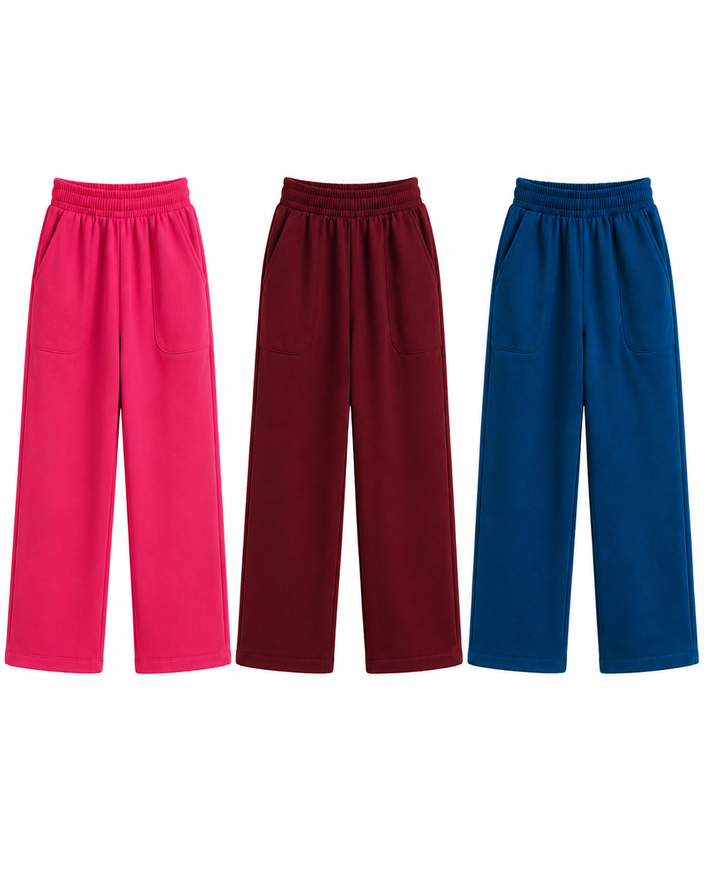 Girls Plain Trousers-Any Color (Pack of 3)