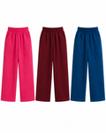Girls Plain Trousers-Any Color (Pack of 3)