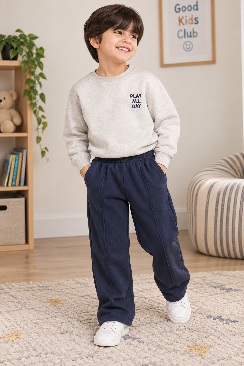 Navy Blue- Premium Fleece Winter Trousers for both Girls and Boys