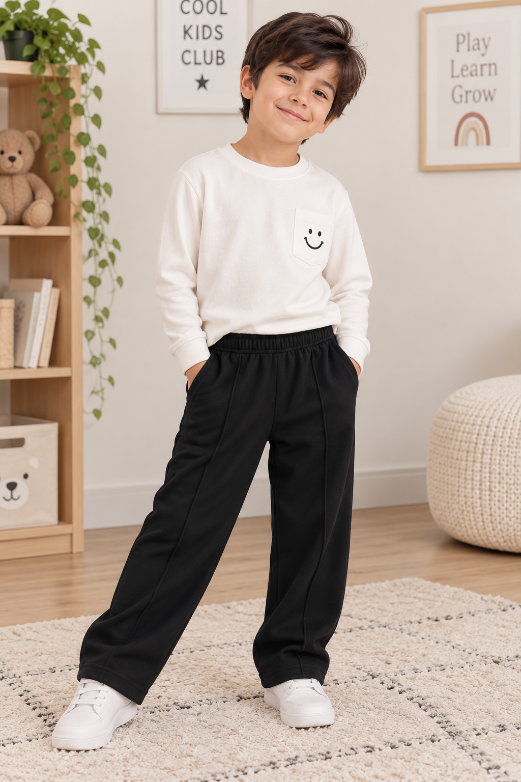 Jet Black – Premium Fleece Winter Trousers for both Boys and Girls