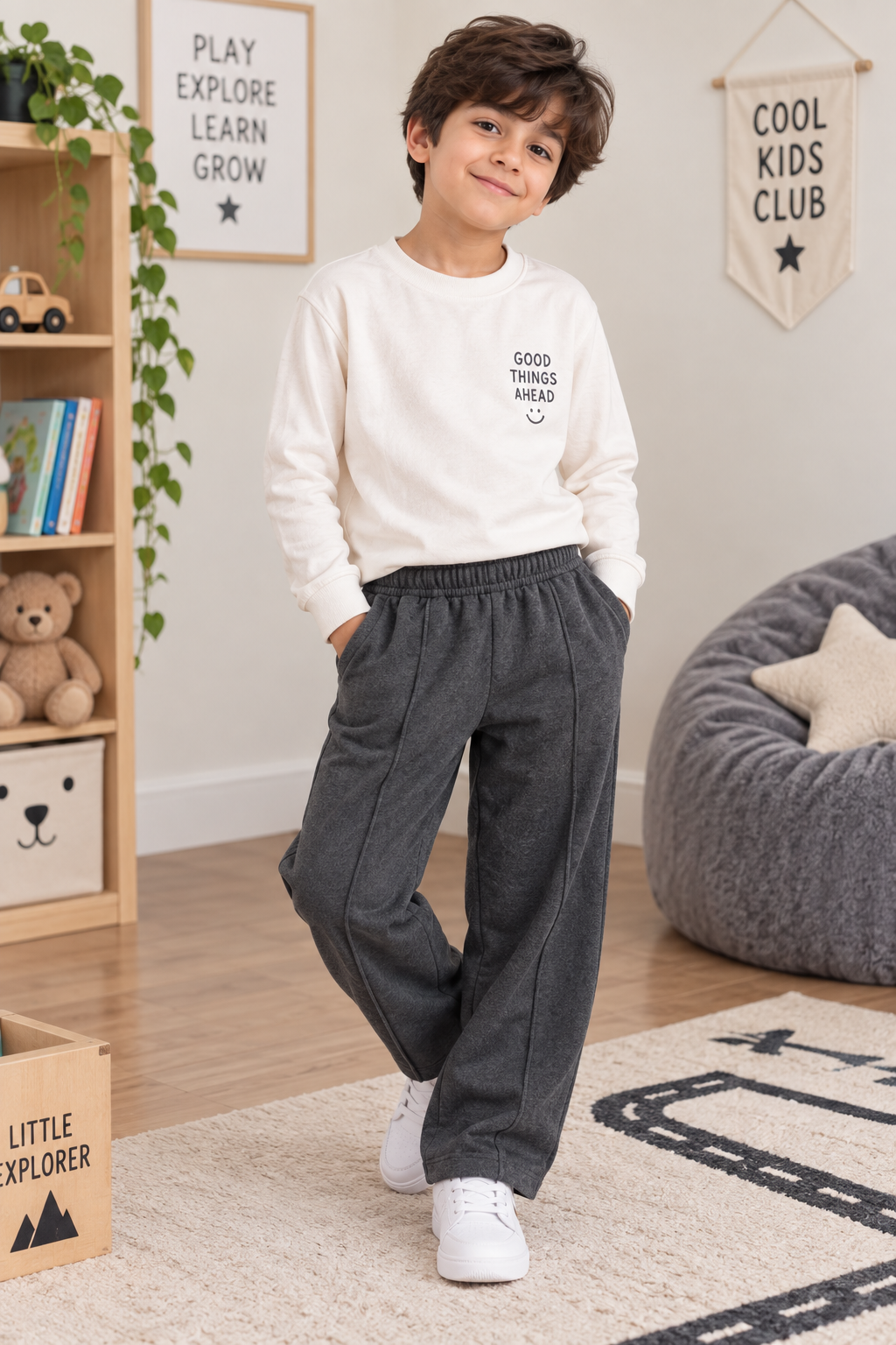 Charcoal Grey – Premium Fleece Winter Trousers for both Girls and Boys