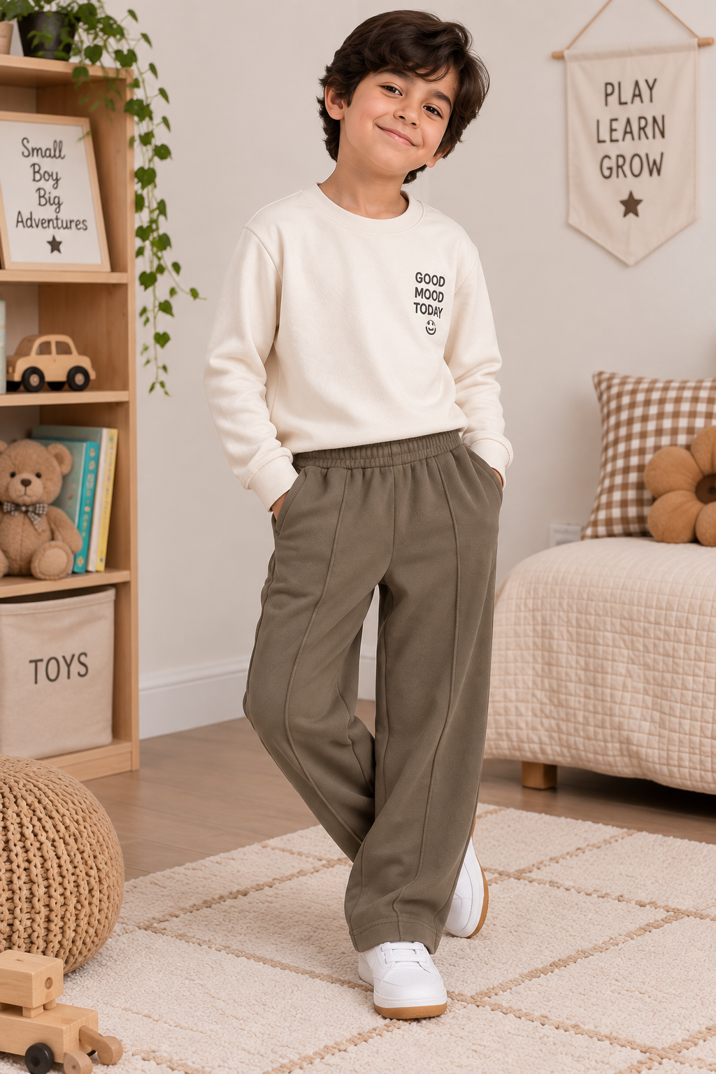 Brown – Premium Fleece Winter Trousers For both Boys and Girls