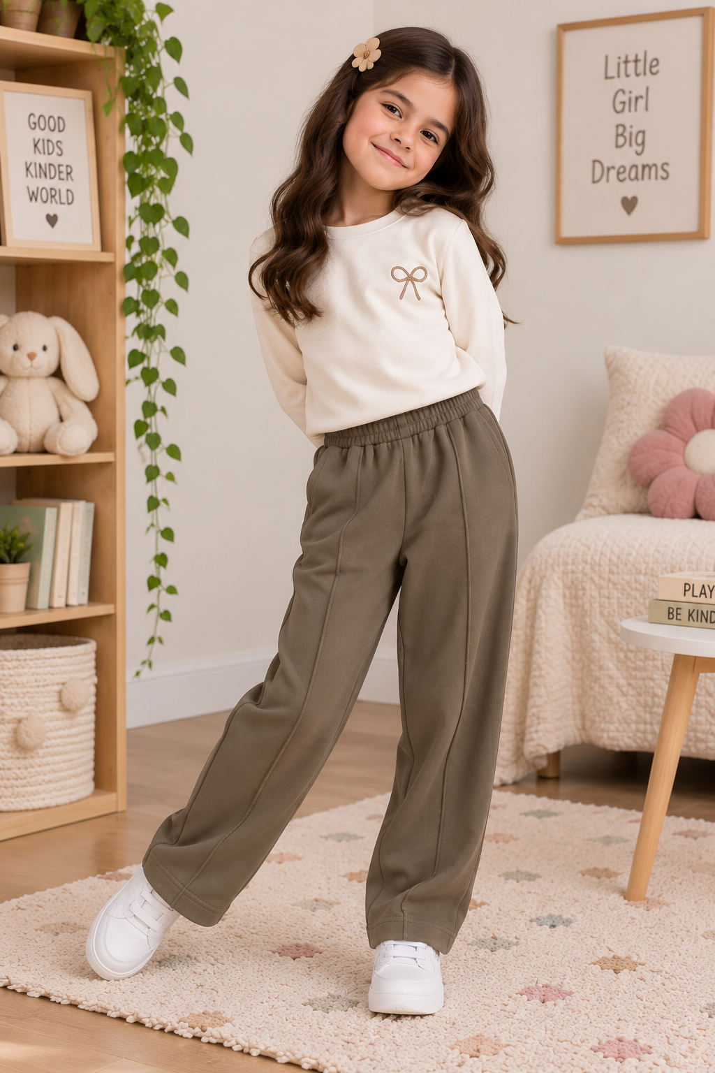 Brown – Premium Fleece Winter Trousers For both Boys and Girls