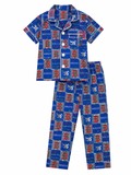 Boys Blue Printed Night Suit