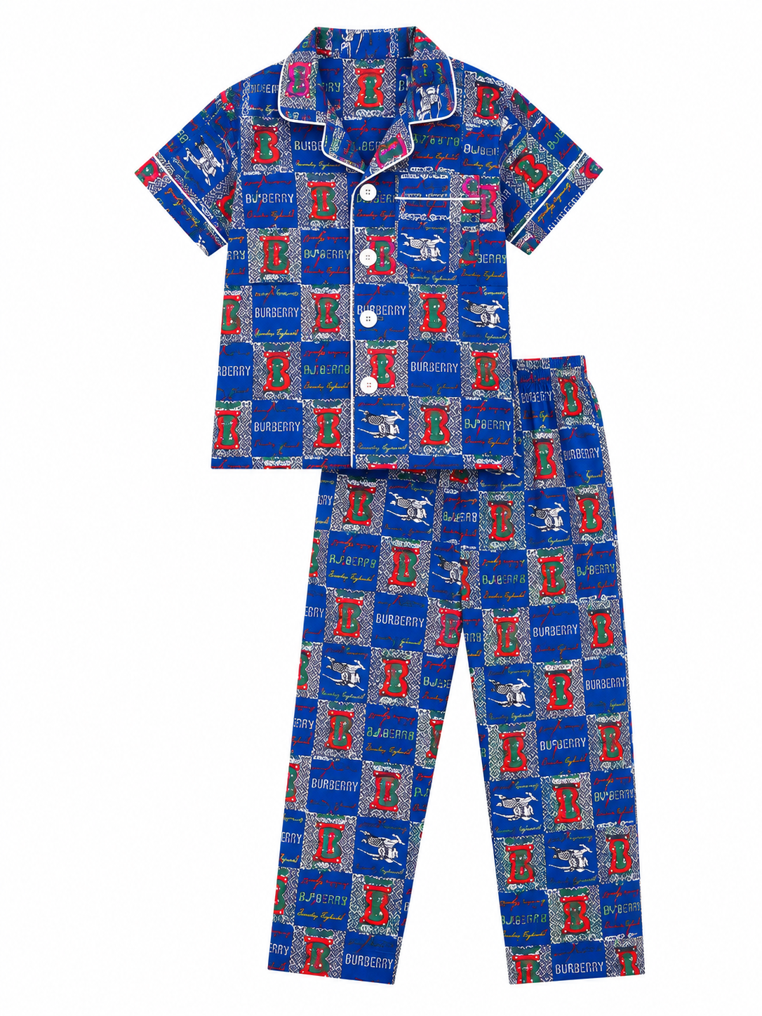 Boys Blue Printed Night Suit