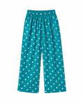 Girls Teal Polka Dot Wide Leg Trousers