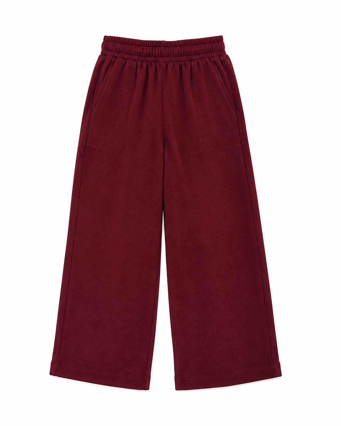Girls Maroon Cotton Palazzo Pants | Comfortable Everyday Trousers